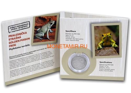 Ниуэ 1 доллар 2019 Лягушка Животные Чемпионы (Niue 1$ 2019 Frog Animal Champions 1 oz Silver Coin) Буклет.Арт.67 (фото, вид 4)