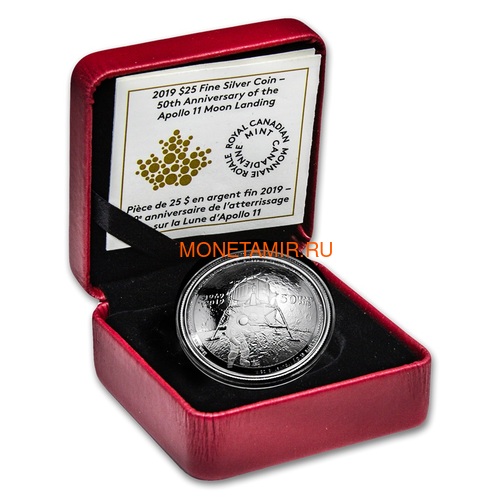  25  2019  11    50     (Canada 25$ 2019 Apollo 11 Moon Landing 50th Anniversary Silver Coin)..65 (,  3)