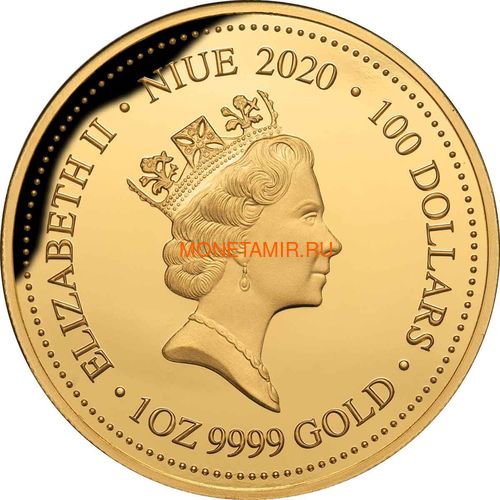  100  2020     (Niue 100$ 2020 Remarkable Reptile Snake Neck Turtle 1Oz Gold Proof)..65 (,  2)