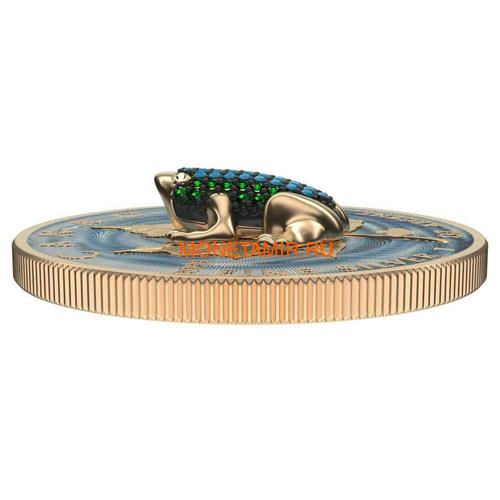 Канада 5 долларов 2019 Кленовый Лист Лягушка (2019 Canada 5$ Maple Leaf Bejeweled Frog 1oz Silver Coin).Арт.65 (фото, вид 2)