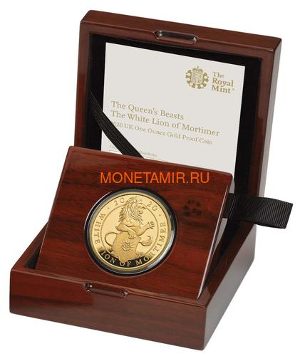 Великобритания 100 фунтов 2020 Белый Лев Мортимера серия Звери Королевы (GB 100&#163; 2020 Queen's Beast White Lion of Mortimer Gold Coin).Арт.65 (фото, вид 2)
