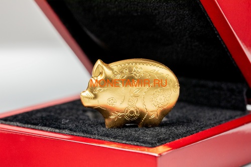  1000  2019    (Mongolia 1000 Togrog 2019 Gilded Jolly Pig Silver Coin 1oz)..000697957128/65 (,  4)