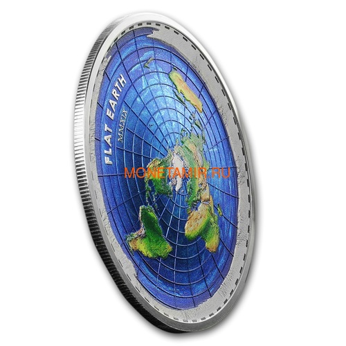 Палау 10 долларов 2019 Плоская Земля серия Великие Заговоры (Palau 10$ 2019 Flat Earth Great Conspiracies 2oz Silver Coin).Арт.001742757841/65 (фото, вид 1)