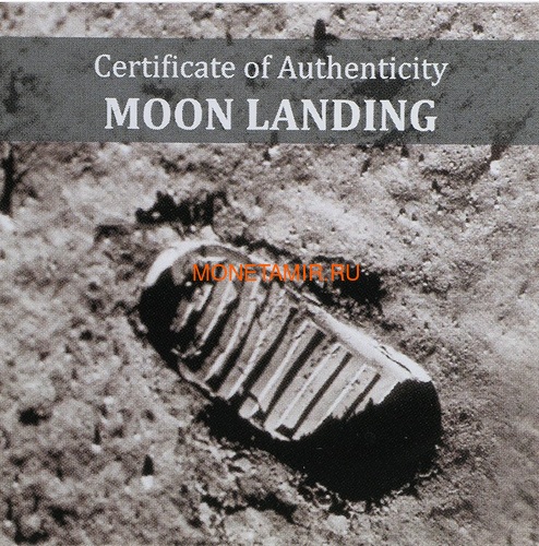 Острова Кука 5 долларов 2019 Высадка на Луну След Метеорит ( Cook Islands 5$ 2019 Moon Landing Footprint Meteorite 1 Oz Silver Coin).Арт.000950657847/65 (фото, вид 3)