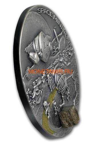 Ниуэ 1 доллар 2019 Космическая Добывающая Станция II Метеорит (Niue 1$ 2019 Space Mining Station II 1Oz Silver Coin).Арт.000712957851/65 (фото, вид 1)
