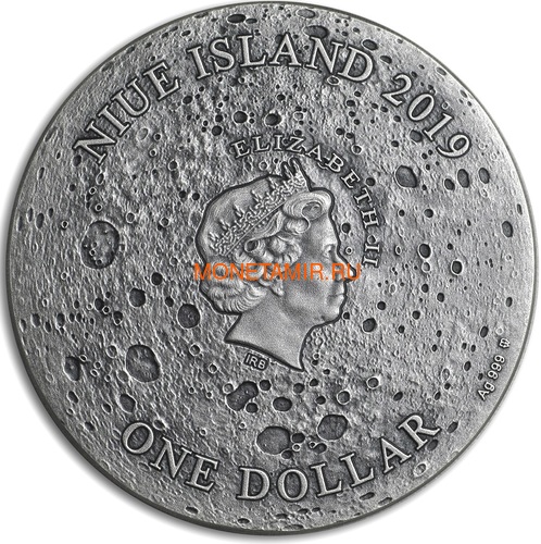 Ниуэ 1 доллар 2019 Лунный Кратер Коперник Метеорит NWA 8609 Кратеры Вселенной (Niue 1$ 2019 Copernicus Moon Meteorite NWA 8609 Universal Craters 1Oz Silver Coin).Арт.000792257849/65 (фото, вид 2)