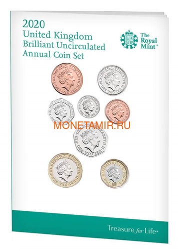 Великобритания Полный Годовой Набор 2020 (The 2020 UK Brilliant Uncirculated Annual Coin Set).Арт.65 (фото, вид 1)
