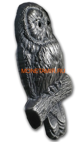 Монголия 1000 тугриков 2019 Уральская Сова Фигурка (Mongolia 1000T 2019 Ural Owl 3D 2 oz Silver Coin).Арт.65 (фото, вид 1)