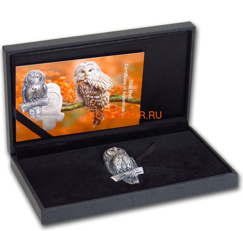 Монголия 1000 тугриков 2019 Уральская Сова Фигурка (Mongolia 1000T 2019 Ural Owl 3D 2 oz Silver Coin).Арт.65 (фото, вид 4)