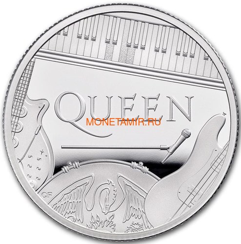 Великобритания 1 фунт 2020 Куин Легенды Музыки (GB 1&#163; 2020 Queen Music Legends Half Oz Silver Proof Coin).Арт.65 (фото, вид 1)