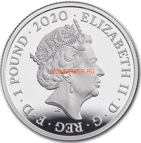 Великобритания 1 фунт 2020 Куин Легенды Музыки (GB 1&#163; 2020 Queen Music Legends Half Oz Silver Proof Coin).Арт.65 (фото, вид 3)