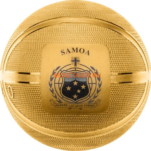 Самоа 5 долларов 2020 Баскетбол Мяч Шар (Samoa 5$ 2020 Basketball 3D 1 Oz Silver Coin Spherical).Арт.65 (фото, вид 2)