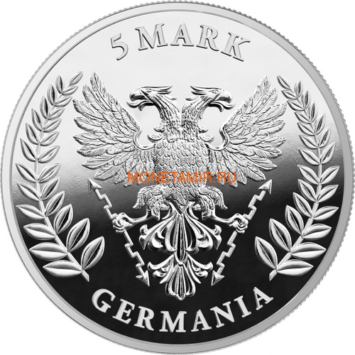 Германия 5 марок 2020 Германия Орел (Germania 5 Mark 2020 Gemania 1oz Silver Coin).Арт.75 (фото, вид 1)