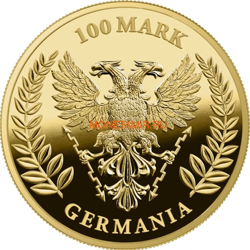 Германия 100 марок 2020 Германия Орел (Germania 100 Mark 2020 Gemania 1oz Gold Coin Proof).Арт.27022021001500E/75 (фото, вид 1)