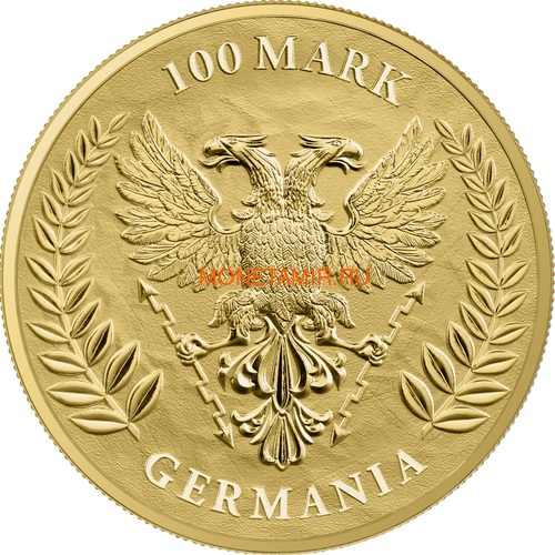 Германия 100 марок 2020 Германия Орел (Germania 100 Mark 2020 Gemania 1oz Gold Coin BU).Арт.27022019001500E/75 (фото, вид 1)