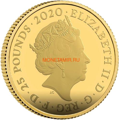 Великобритания 25 фунтов 2020 Джеймс Бонд (GB 25&#163; 2020 James Bond Gold Proof Coin).Арт.65 (фото, вид 1)