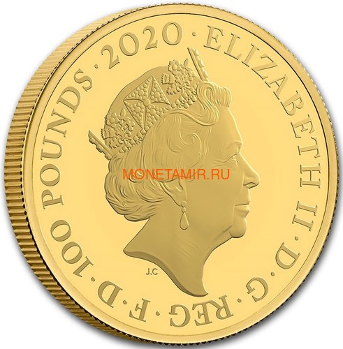 Великобритания 100 фунтов 2020 Джеймс Бонд (GB 100&#163; 2020 James Bond 1oz Gold Proof Coin).Арт.65 (фото, вид 2)
