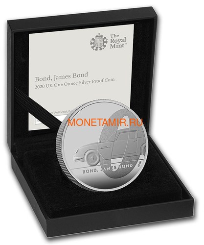 Великобритания 2 фунта 2020 Джеймс Бонд (GB 2&#163; 2020 James Bond 1oz Silver Proof Coin).Арт.65 (фото, вид 3)
