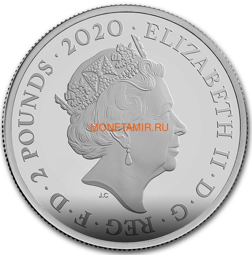 Великобритания 5 фунтов 2020 Джеймс Бонд (GB 5&#163; 2020 James Bond 2oz Silver Proof Coin).Арт.65 (фото, вид 2)