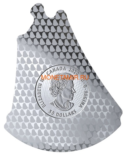 Канада 50 долларов 2020 Шхуна Блюноуз Реальная Форма (Canada 50$ 2020 Bluenose Real Shapes Silver Coin).Арт.88 (фото, вид 2)