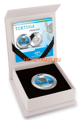  5  2019   (Aruba 5 Florin 2019 Turtuga Silver Coin)..88 (,  2)