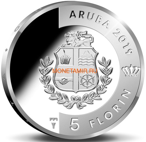  5  2019   (Aruba 5 Florin 2019 Turtuga Silver Coin)..88 (,  1)