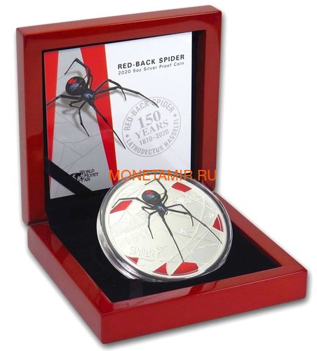  10  2020      (Niue 2020 $10 Deadly & Dangerous Red-Back Spider 5oz Silver Proof Coin World Money Fair)..88 (,  3)