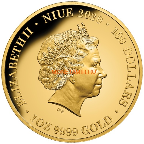 Ниуэ 100 долларов 2020 Тарантул Паук серия Смертельно Опасные (Niue 2020 $100 Tarantula Deadly and Dangerous 1oz Gold Proof Coin)Арт.88 (фото, вид 2)
