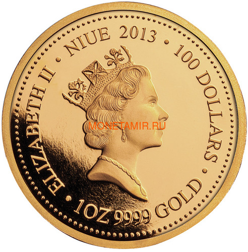 Ниуэ 100 долларов 2013 Тасманийский Дьявол Исчезающие Виды (Niue $100 2013 Tasmanian Devil Endangered 1oz Gold Proof Coin).Арт.4000Е/88 (фото, вид 1)