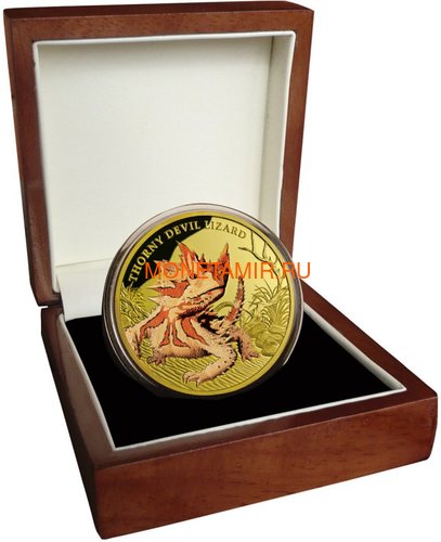 Ниуэ 100 долларов 2015 Ящерица Колючий Дьявол Замечательные Рептилии (Niue $100 2015 Thorny Devil Lizard Remarkable Reptiles 1oz Gold Proof Coin).Арт.85 (фото, вид 3)