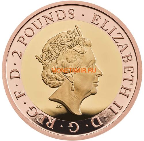 Великобритания 2 фунта 2020 Мейфлауэр Корабль Биметалл (GB 2&#163; 2020 Mayflower Gold Proof Coin).Арт.90 (фото, вид 1)