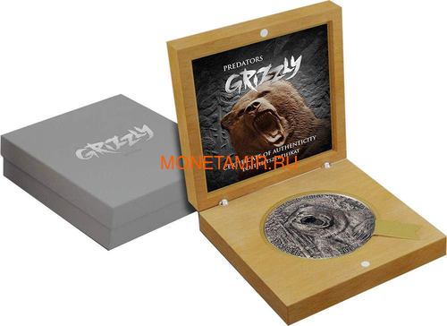    - 5000  2020    (Ivory Coast 5000FCFA 2020 Grizzly Predators 3oz Antique Finish Silver Coin)..92 (,  7)