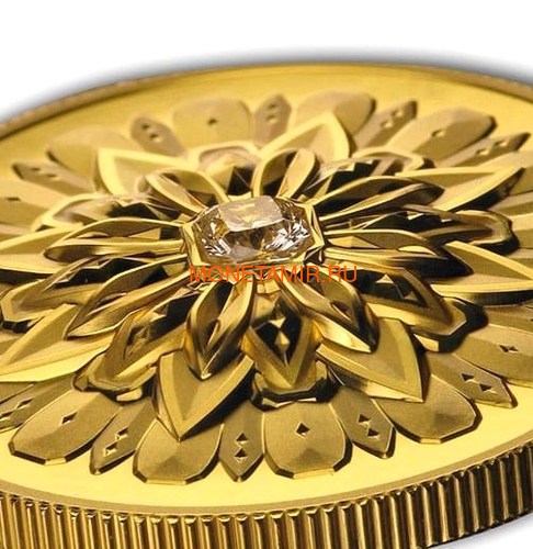 Канада 200 долларов 2019 Бриллиант Черная Метка Квадрат ( Canada 200$ 2019 Forevermark Black Label Square Diamond 1oz Gold Coin ).Арт.92 (фото, вид 1)