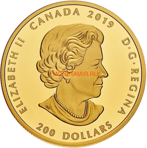 Канада 200 долларов 2019 Бриллиант Черная Метка Квадрат ( Canada 200$ 2019 Forevermark Black Label Square Diamond 1oz Gold Coin ).Арт.92 (фото, вид 2)