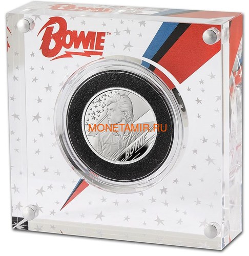 Великобритания 1 фунт 2020 Дэвид Боуи Легенды Музыки ( GB 1&#163; 2020 David Bowie Music Legends Half oz Silver Proof Coin ).Арт.92E (фото, вид 2)
