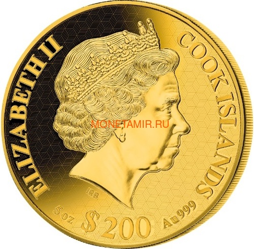   200  2022      ( Cook Isl 2022 200$ Year of the Tiger Mother of Pearl 5oz Gold Coin Proof )..92 (,  1)