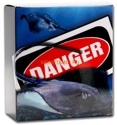 Тувалу 1 доллар 2021 Скат серия Смертельно Опасные ( Tuvalu 1$ 2021 Deadly and Dangerous Stingray 1oz Silver Coin ).Арт.92 (фото, вид 4)