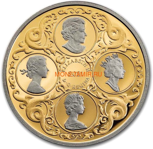Канада 250 долларов 2021 Тиара Любовный Узел ( Canada 250$ 2021 Lover's Knot Tiara 2oz Gold Coin ).Арт.92 (фото, вид 2)