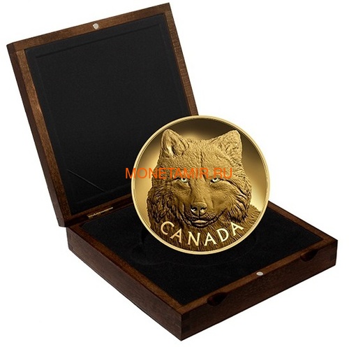 Канада 2500 долларов 2017 Лесной Волк Килограмм ( Canada 2500$ 2017 In The Eyes of a Timber Wolf Kilo Gold Coin ).Арт.92 (фото, вид 2)