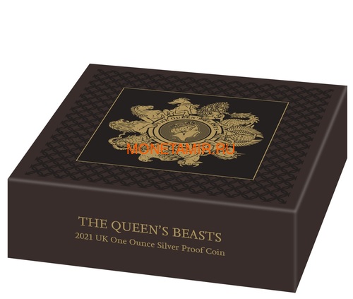 Великобритания 2 фунта 2021 Звери Королевы (GB 2&#163; 2021 Queen's Beast 1oz Silver Proof Coin).Арт.92 (фото, вид 4)