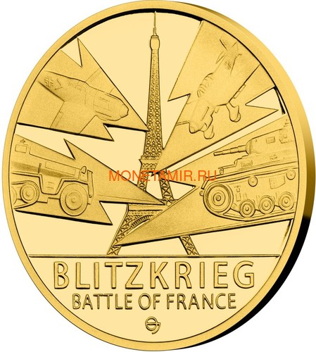  45  2020    1940             (Niue 45$ 2020 Set Gold Coins War 1940 Narvik France Operation Dynamo Britain)..K1,46G/92 (,  1)