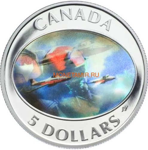 Канада 5 долларов 2006 Самолет Вооруженные Силы Голограмма Марка (Canada $5 2006 Snowbirds Hologram Silver Coin & Stamp Set).Арт.60 (фото, вид 1)