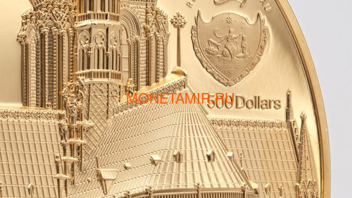 Палау 500 долларов 2021 Метрополис Нотр-Дам де Пари серия Тиффани (Palau 500$ 2021 Metropolis Notre-Dame Tiffany Art 5oz Gold Coin).Арт.92 (фото, вид 4)