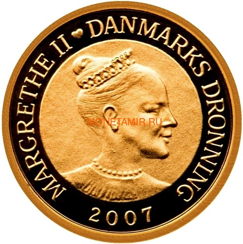 Дания 1000 крон 2007 Белый Медведь Международный Полярный Год (Denmark 1000 Kroner 2007 International Polar Year Polar Bear Gold Coin).Арт.30498K0,55G/E92 (фото, вид 1)
