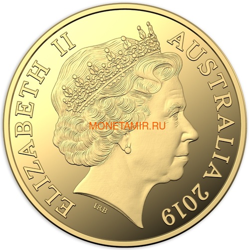 Австралия 25 долларов 2019 Год Свиньи Лунный Календарь (Australia 25$ 2019 Year of the Pig Lunar Gold Coin).Арт. (фото, вид 1)