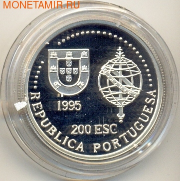 Португалия 200 эскудо 1995. Корабль (фото, вид 1)