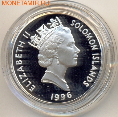 Соломоновы Острова 5 долларов 1996. Корабль (фото, вид 1)