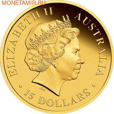 Австралия 15 долларов 2012. &quot;Золотая серия-Открой Австралию&quot;-&quot;Варан&quot; (фото, вид 1)