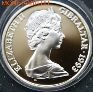 Гибралтар 1 крона 1993. Елизавета II. (фото, вид 1)