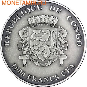 Конго 1000 франков 2012.Детеныши льва (львята).Арт.000357842422/60 (фото, вид 1)